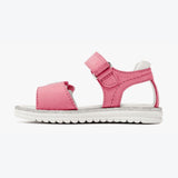 Das Bild zeigt die Elefanten Kindersandalen Fulvia Fuheart in Größe 26 mit einem entzückenden Herzmuster, von der linken Seite. 