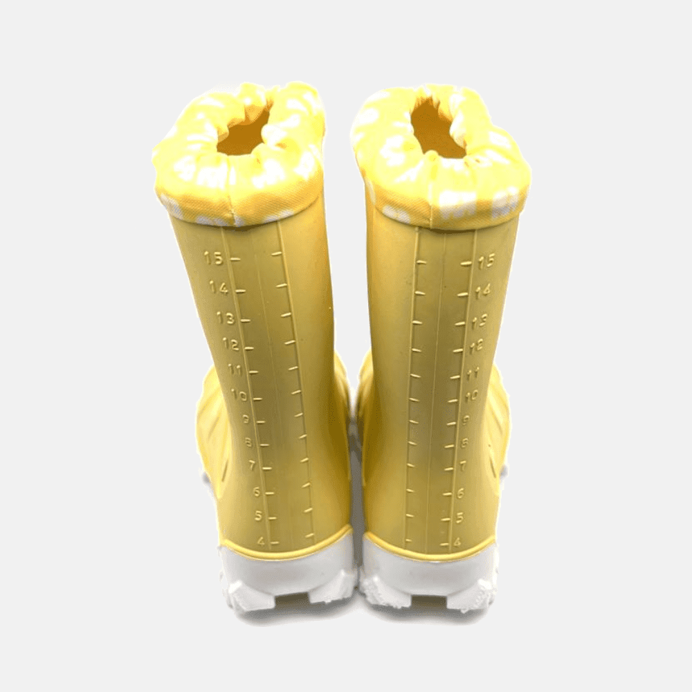 Rückansicht der gelben Elefanten JellyJanne Gummistiefel in Größe 20