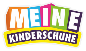 Meine-Kinderschuhe Logo in verschiedenen bunten Farben