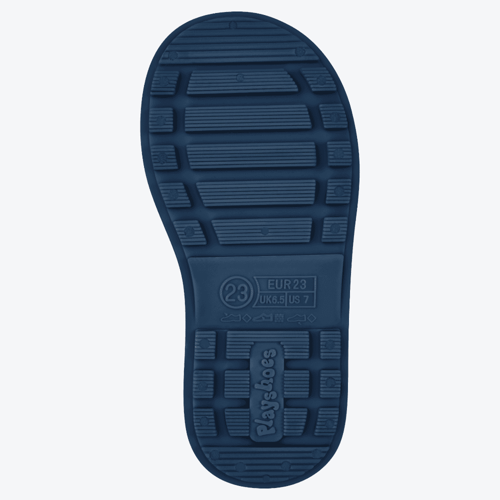 Rutschfeste Sohle der Playshoes Gummistiefel – robuste Profilsohle für sicheren Halt auf nassen und rutschigen Oberflächen, ideal für Regenwetter.