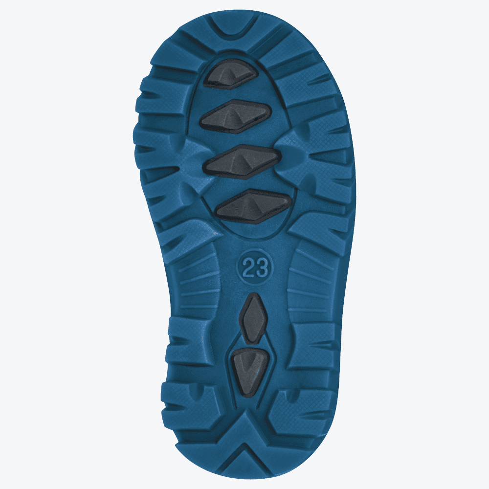 Playshoes Winterstiefel - Winter-Bootie Berge - Blau, rutschfeste wasserdichte Profilsohle für Kinder, Ansicht von unten